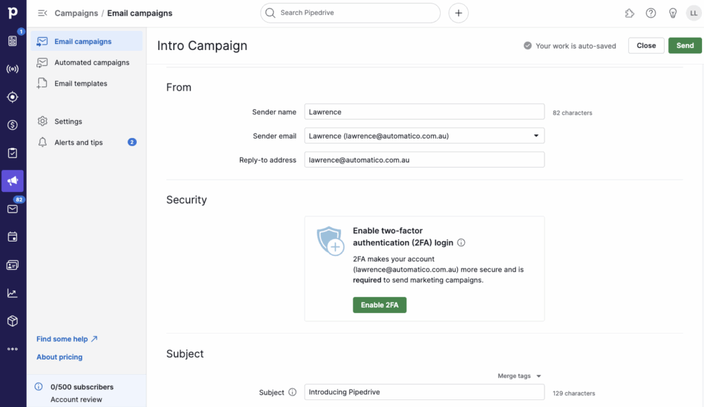 Pipedrive Campaigns